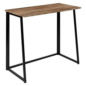 Flash Furniture Walker Small Rustic Natural Home Office Folding Computer Desk - 36"