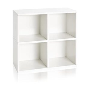 Way Basics Book Shelf 4 Cubby Storage (Tool-free Assembly)