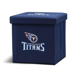 Franklin Sports NFL Storage Ottoman + Container - NFL Football Team Folding Organizer Bins - NFL Office, Bedroom + Living Room Décor - 14" x 14"