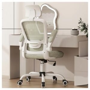 Mimoglad Office Chair, High Back Ergonomic Desk Chair with Adjustable Lumbar Support and Headrest, Swivel Task Chair with flip-up Armrests for Guitar Playing, 5 Years Warranty