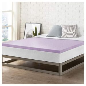 Mellow 2 Inch Ventilated Memory Foam Mattress Topper, Soothing Lavender Infusion, CertiPUR-US Certified, Queen